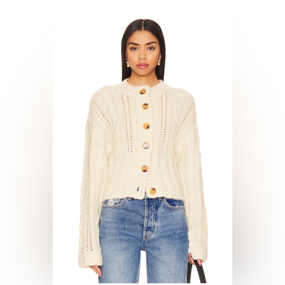 L’ Academie Eleni knit sweater in Cream